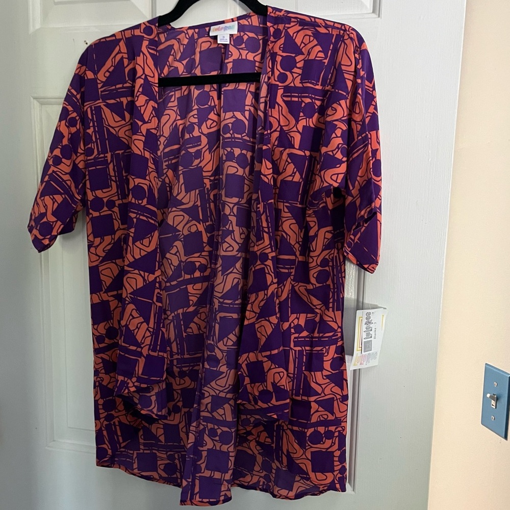 Lularoe Bianka Kimono Kids in purple and pink size 3 (10-12) NWT - SALE